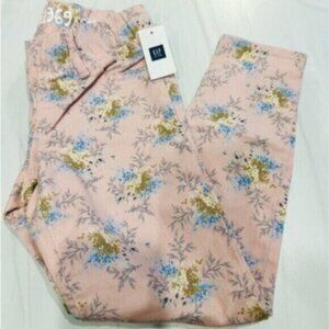 NWT Gap 1969 Girls Pink Floral Elastic Waistband Legging Jean Size 6
